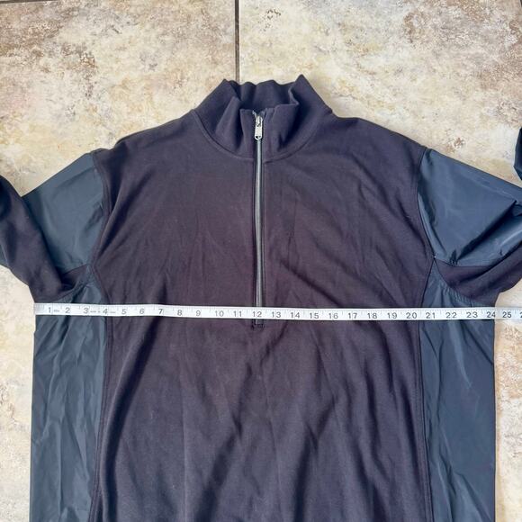 Athleta Sweatshirt Womens Medium Black Triumph Hybrid 1/2 Zip Ladies Pullover - Picture 4 of 9